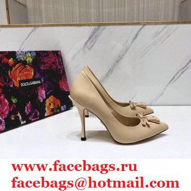 Dolce  &  Gabbana Thin Heel 10.5cm Leather Sicily Pumps Beige 2021